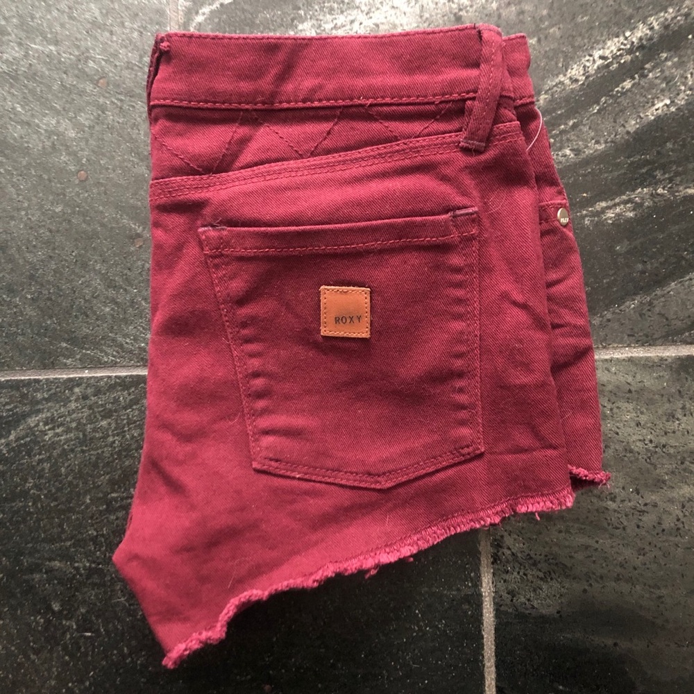 Roxy Denim Shorts Burgundy NWT